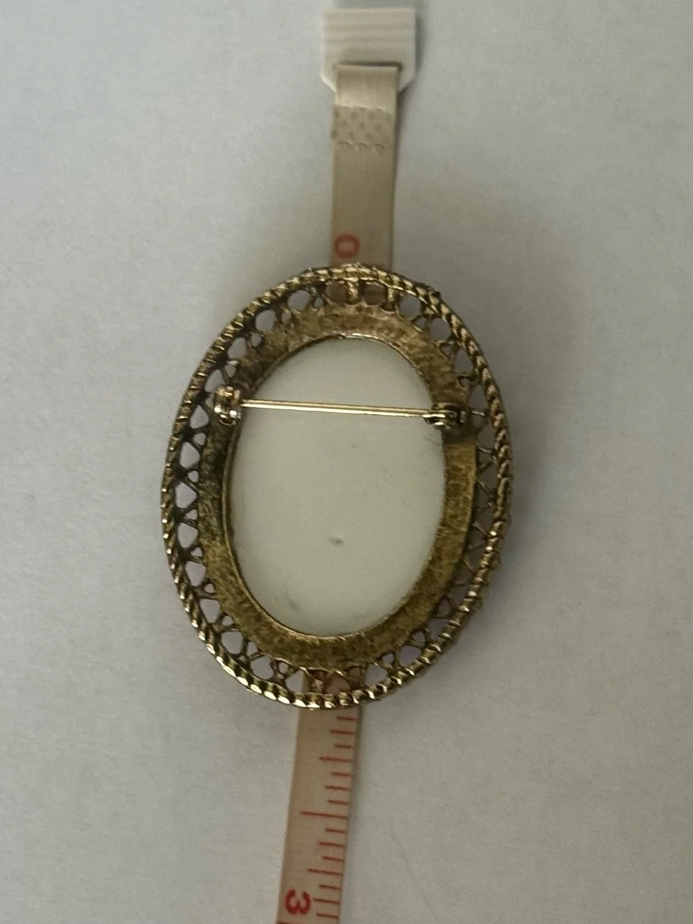 Sold Vintage Romantic Golden Rose Oval Milk Glass Cameo Brooch